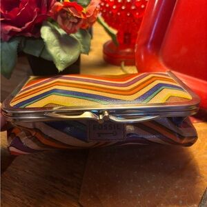 Fossil Chevron Cosmetic Case